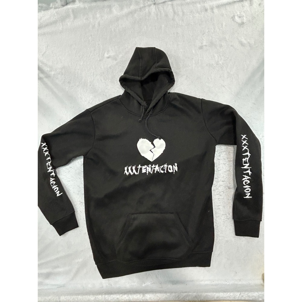 XXXTentacion Broken Heart Graphic Hoodie Black XL Sleeve Print Sweatshirt